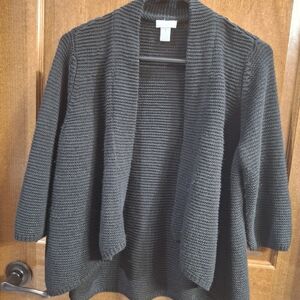Chico's Black Open-Front Cardigan with Shawl Collar